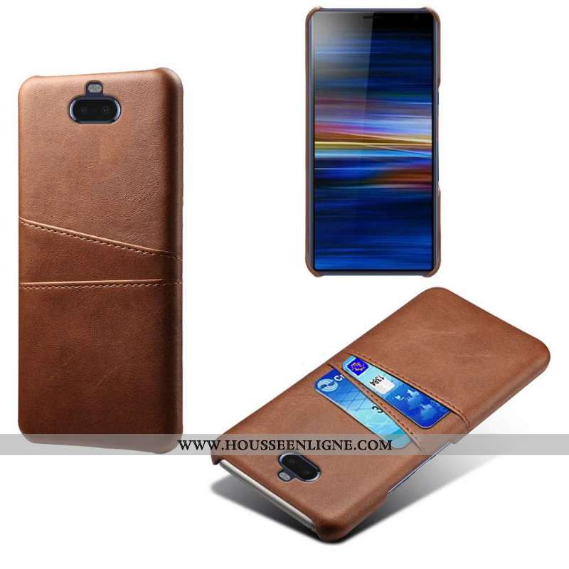 Housse Sony Xperia 10 Cuir Protection Qualité Difficile Kaki Coque Téléphone Portable Khaki