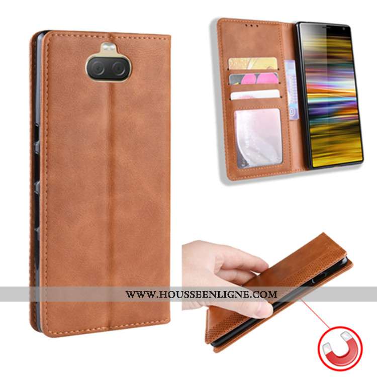 Housse Sony Xperia 10 Cuir Protection Téléphone Portable Coque Portefeuille Noir