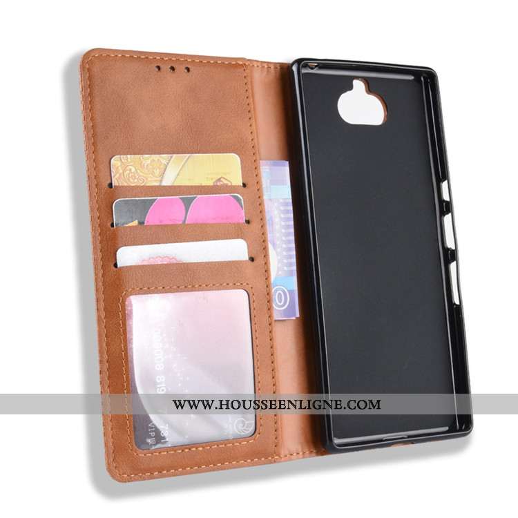 Housse Sony Xperia 10 Cuir Protection Téléphone Portable Coque Portefeuille Noir