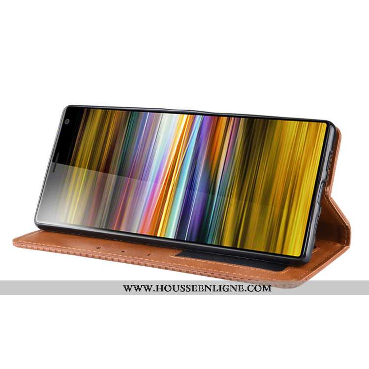 Housse Sony Xperia 10 Cuir Protection Téléphone Portable Coque Portefeuille Noir