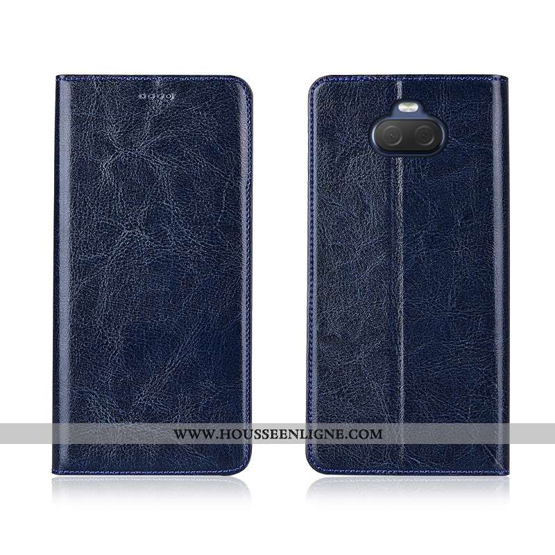 Housse Sony Xperia 10 Cuir Véritable Cuir Fluide Doux Modèle Fleurie Téléphone Portable Protection É