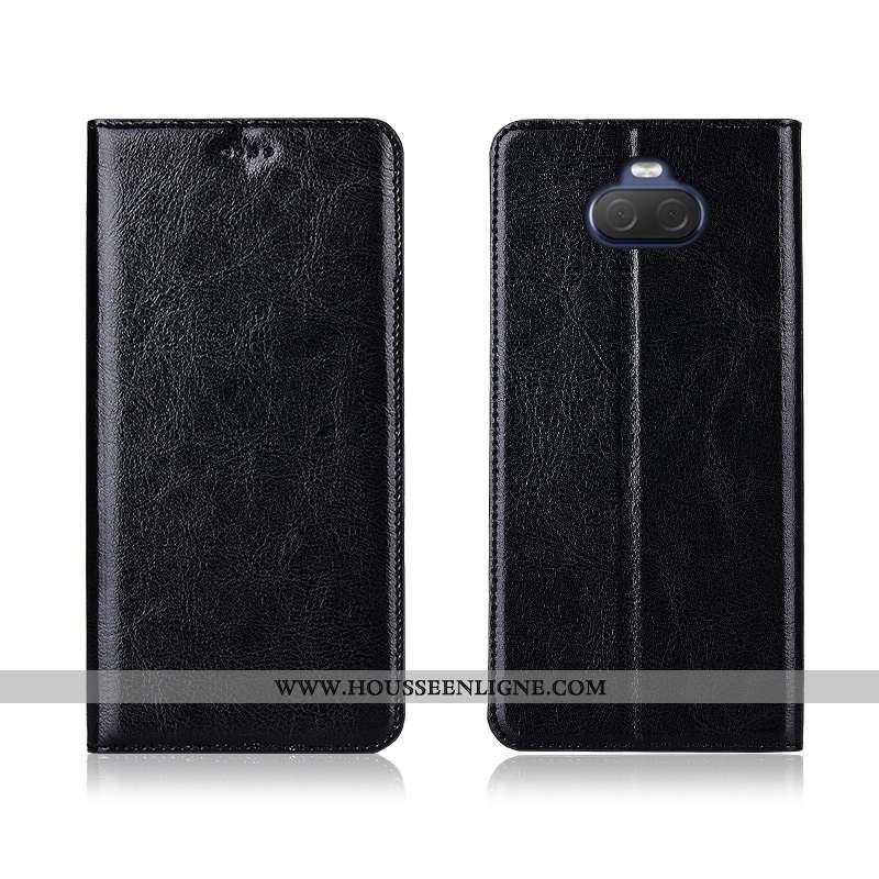 Housse Sony Xperia 10 Cuir Véritable Cuir Fluide Doux Modèle Fleurie Téléphone Portable Protection É