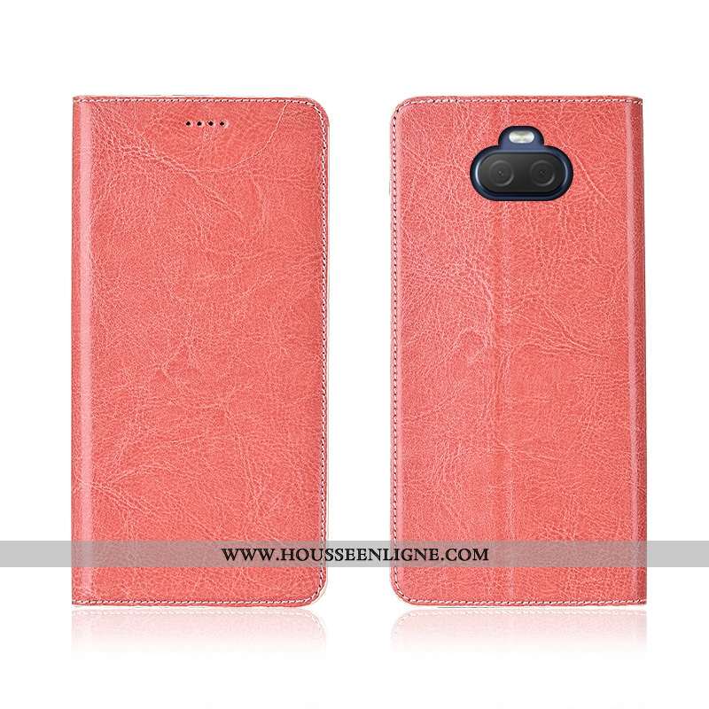 Housse Sony Xperia 10 Cuir Véritable Cuir Fluide Doux Modèle Fleurie Téléphone Portable Protection É
