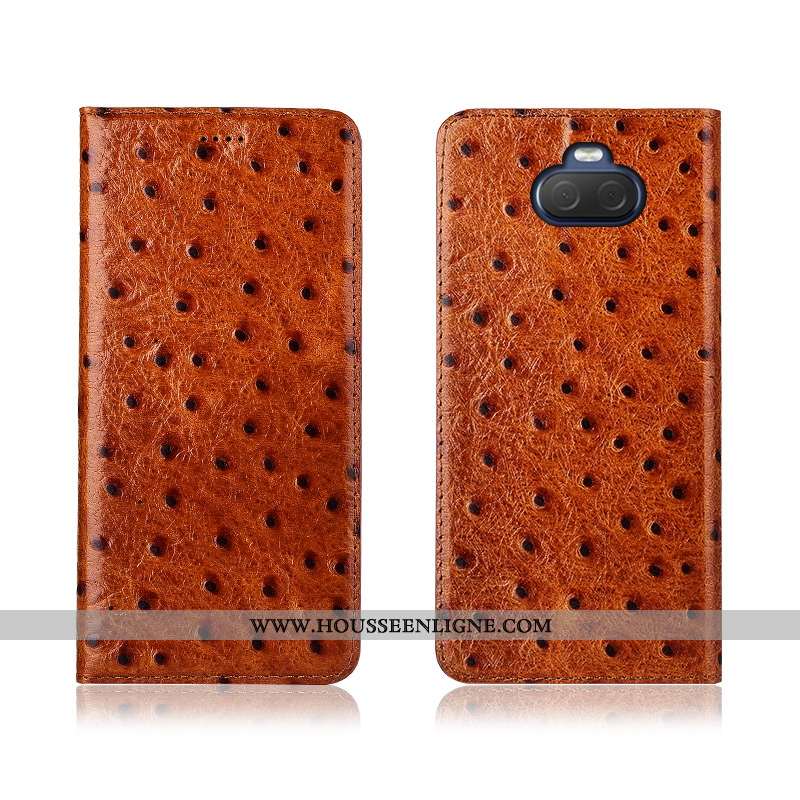 Housse Sony Xperia 10 Délavé En Daim Cuir Véritable Téléphone Portable Nouveau Modèle Fleurie Tout C