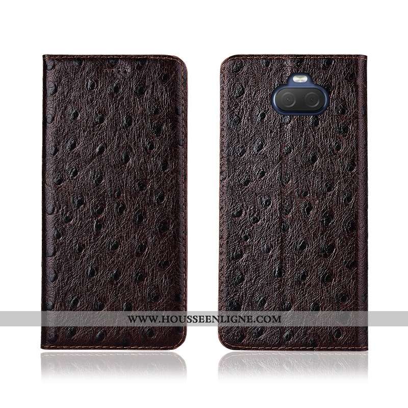 Housse Sony Xperia 10 Délavé En Daim Cuir Véritable Téléphone Portable Nouveau Modèle Fleurie Tout C