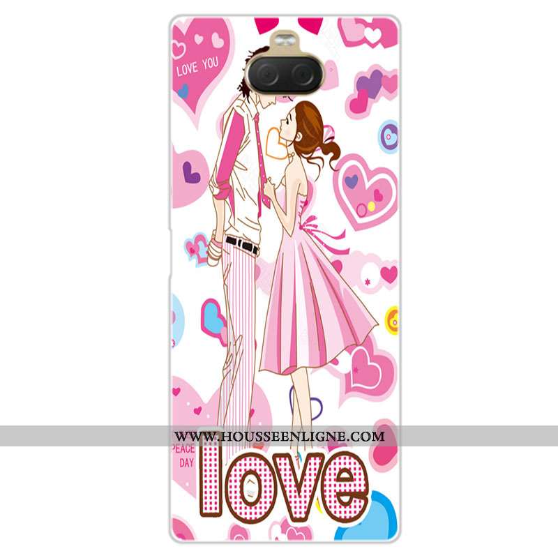 Housse Sony Xperia 10 Fluide Doux Silicone Coque Protection Téléphone Portable Amoureux Étui Bleu