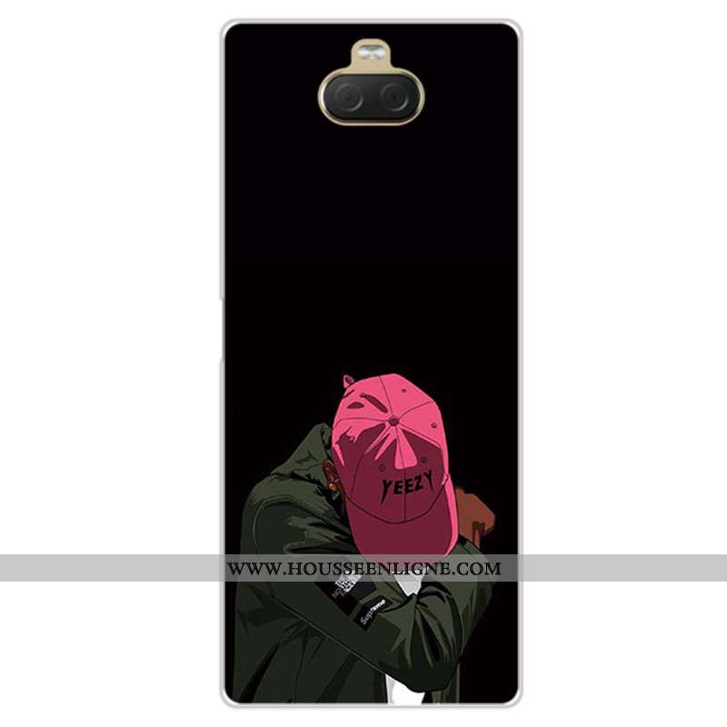 Housse Sony Xperia 10 Fluide Doux Silicone Coque Protection Téléphone Portable Amoureux Étui Bleu