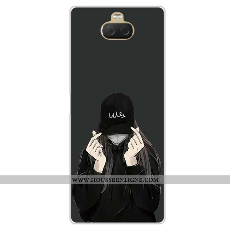 Housse Sony Xperia 10 Fluide Doux Silicone Coque Protection Téléphone Portable Amoureux Étui Bleu