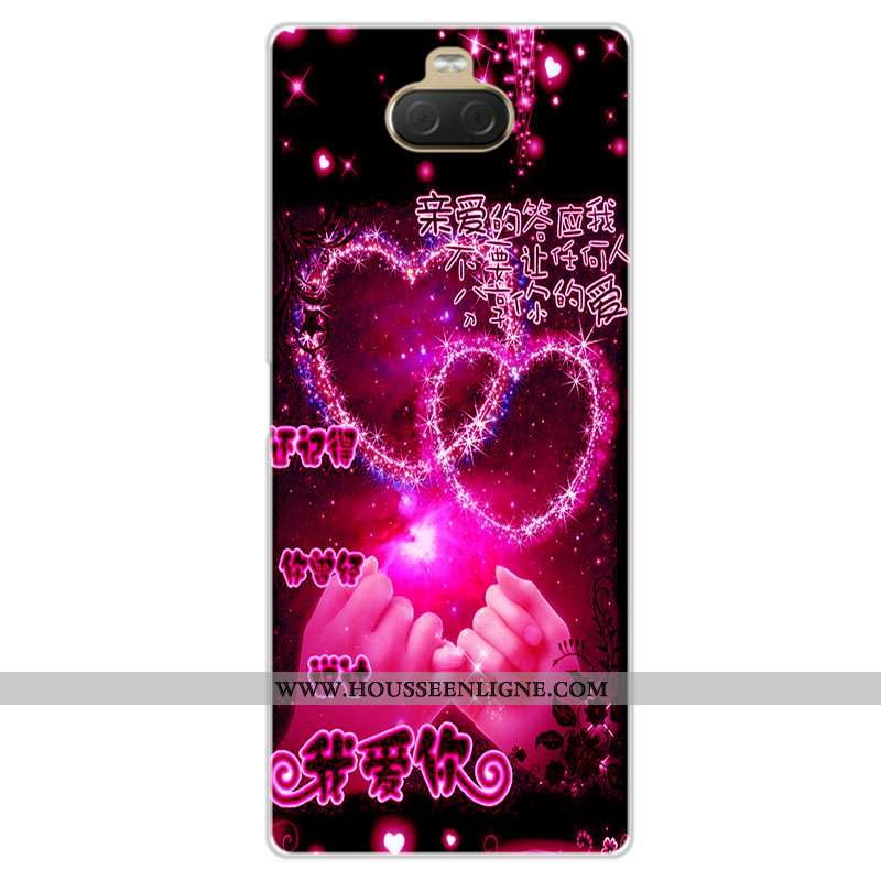 Housse Sony Xperia 10 Fluide Doux Silicone Coque Protection Téléphone Portable Amoureux Étui Bleu