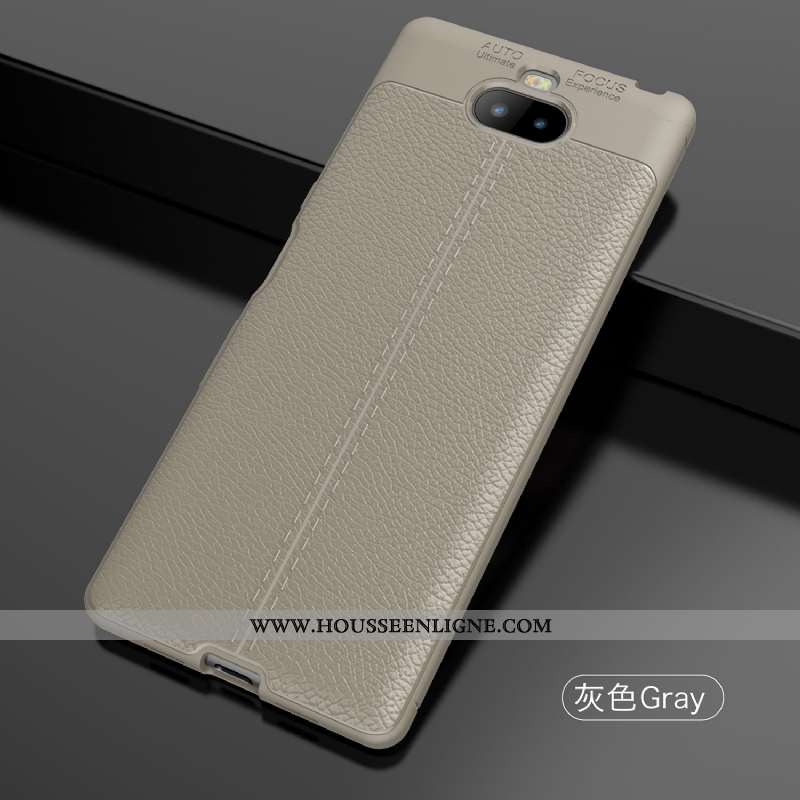 Housse Sony Xperia 10 Fluide Doux Silicone Téléphone Portable Gris Modèle Fleurie Coque Cuir