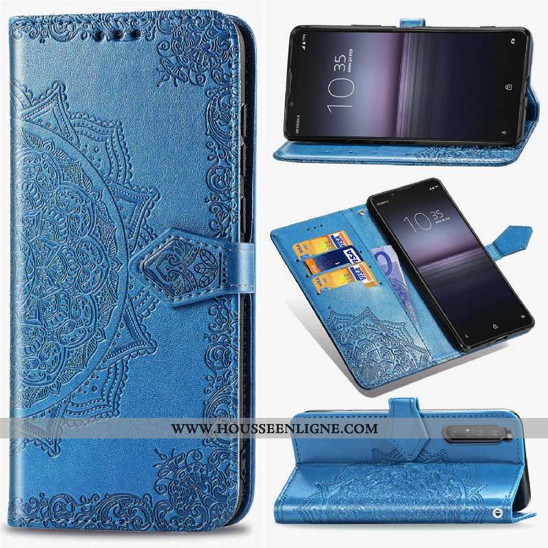 Housse Sony Xperia 10 Ii Cuir Protection Incassable Clamshell Étui Vert Téléphone Portable Verte