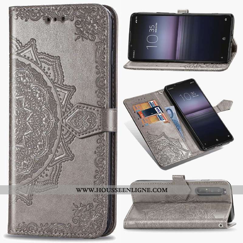 Housse Sony Xperia 10 Ii Cuir Protection Incassable Clamshell Étui Vert Téléphone Portable Verte