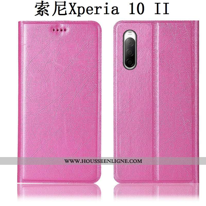 Housse Sony Xperia 10 Ii Protection Cuir Soie Étui Incassable Tout Compris Noir