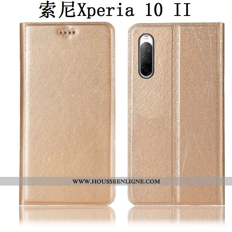 Housse Sony Xperia 10 Ii Protection Cuir Soie Étui Incassable Tout Compris Noir