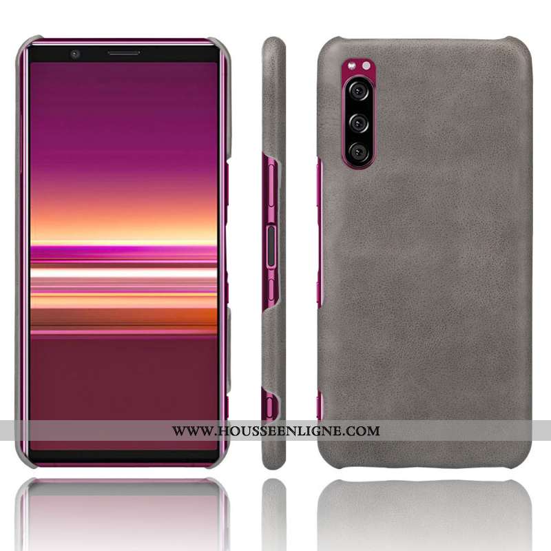 Housse Sony Xperia 10 Ii Protection Cuir Téléphone Portable Qualité Étui Coque Bleu Marin Bleu Foncé