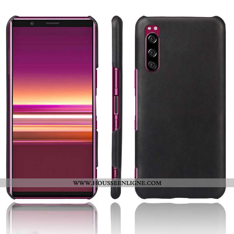 Housse Sony Xperia 10 Ii Protection Cuir Téléphone Portable Qualité Étui Coque Bleu Marin Bleu Foncé