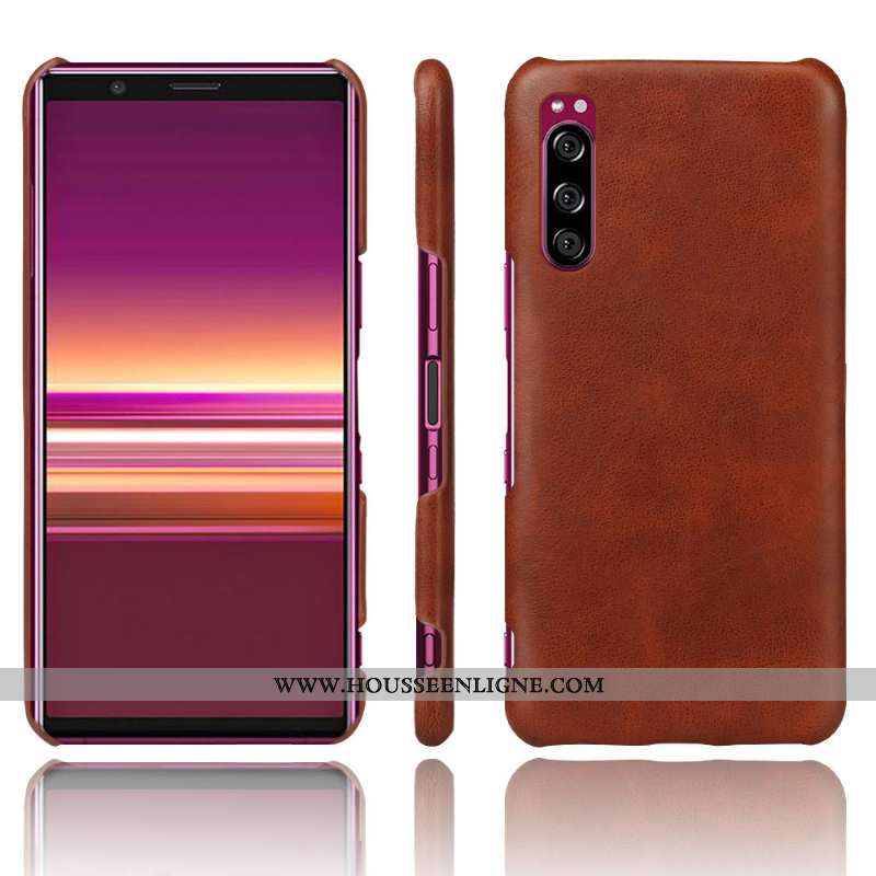 Housse Sony Xperia 10 Ii Protection Cuir Téléphone Portable Qualité Étui Coque Bleu Marin Bleu Foncé