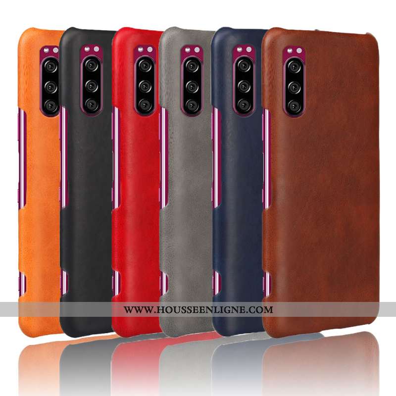 Housse Sony Xperia 10 Ii Protection Cuir Téléphone Portable Qualité Étui Coque Bleu Marin Bleu Foncé