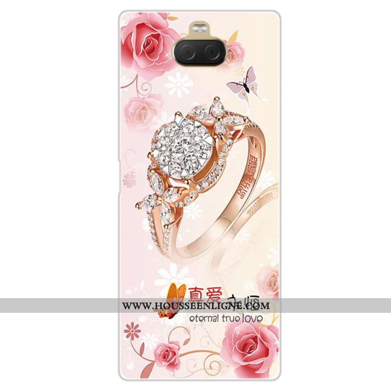Housse Sony Xperia 10 Personnalité Fluide Doux Silicone Incassable Rose Coque Étui