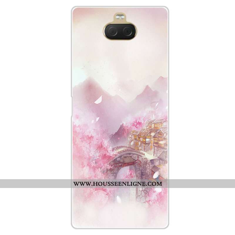 Housse Sony Xperia 10 Personnalité Fluide Doux Silicone Incassable Rose Coque Étui