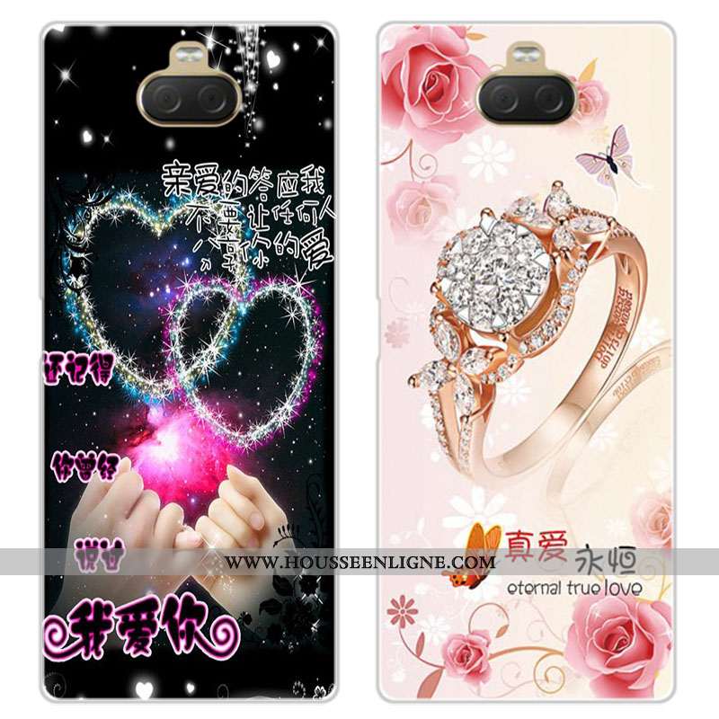 Housse Sony Xperia 10 Personnalité Fluide Doux Silicone Incassable Rose Coque Étui