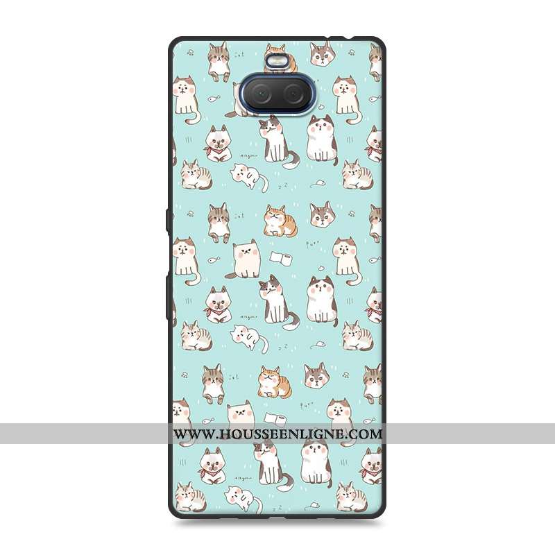 Housse Sony Xperia 10 Plus Charmant Tendance Simple Dessin Animé Tout Compris Bleu Étui