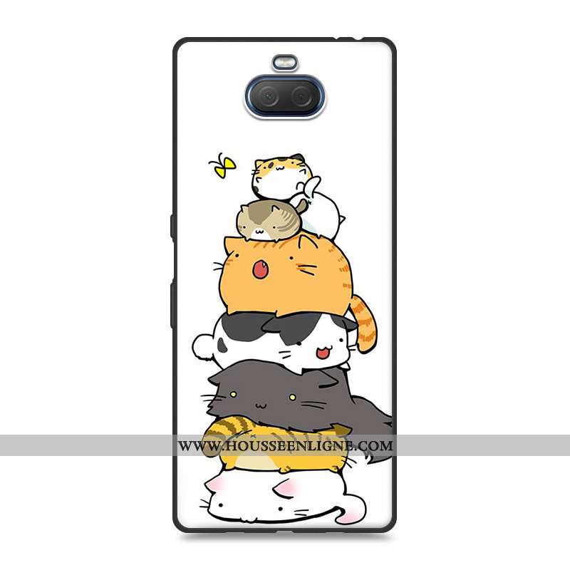 Housse Sony Xperia 10 Plus Charmant Tendance Simple Dessin Animé Tout Compris Bleu Étui
