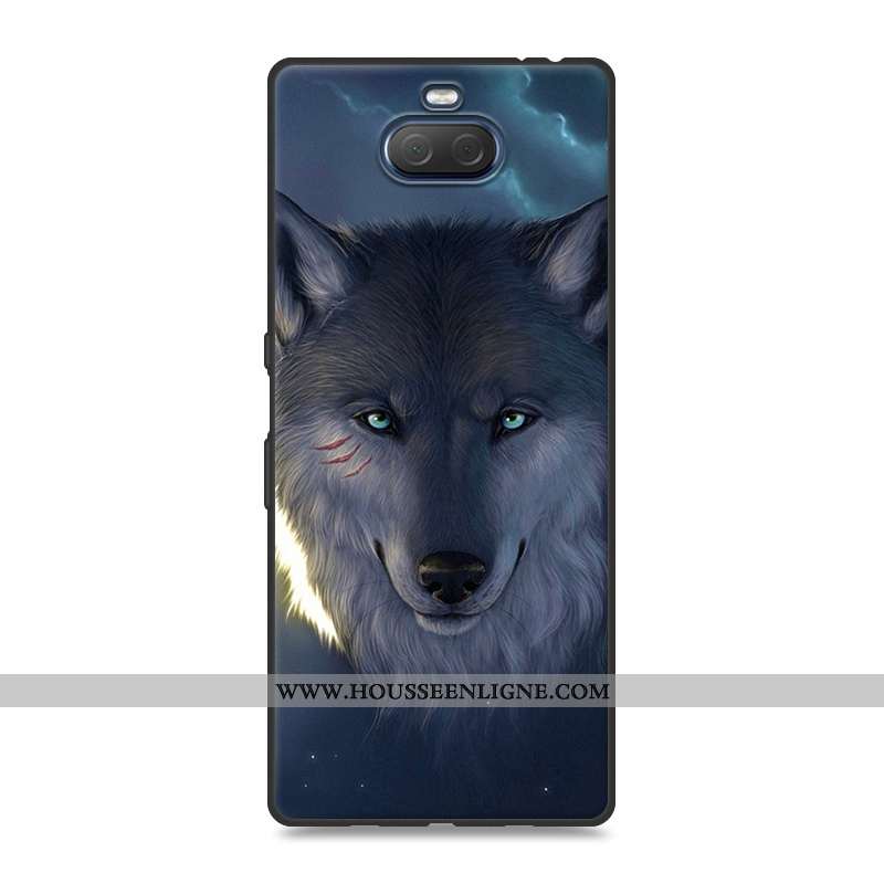 Housse Sony Xperia 10 Plus Charmant Tendance Simple Dessin Animé Tout Compris Bleu Étui