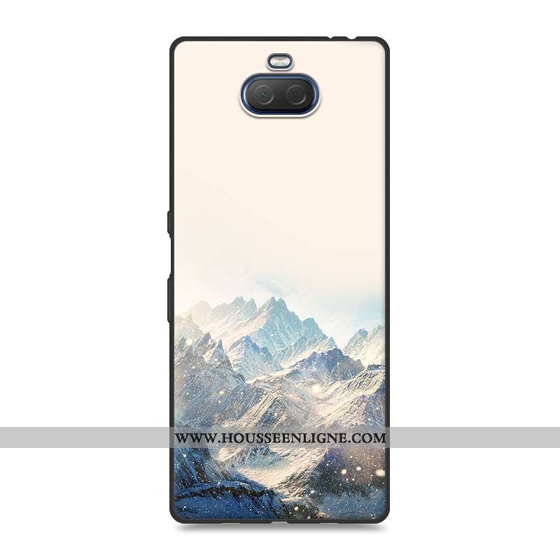 Housse Sony Xperia 10 Plus Charmant Tendance Simple Dessin Animé Tout Compris Bleu Étui