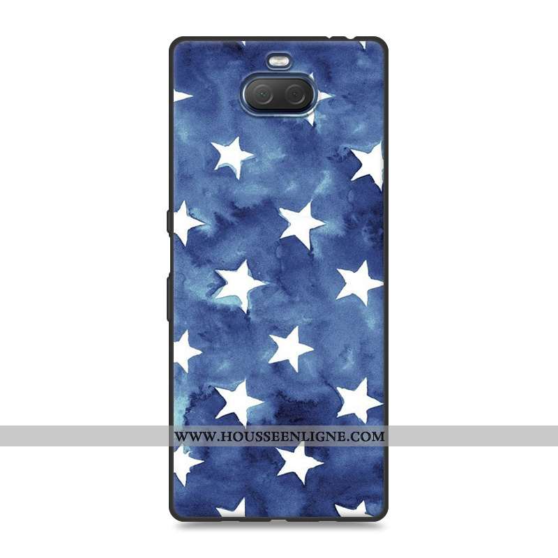 Housse Sony Xperia 10 Plus Charmant Tendance Simple Dessin Animé Tout Compris Bleu Étui