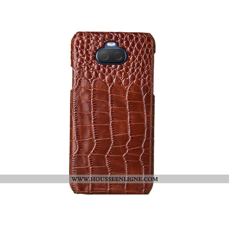Housse Sony Xperia 10 Plus Cuir Modèle Fleurie Rouge Bovins Cuir Haut Mode Téléphone Portable