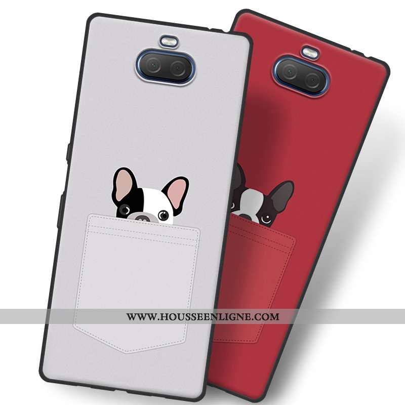 Housse Sony Xperia 10 Plus Fluide Doux Silicone Incassable Protection Personnalité Gris Étui