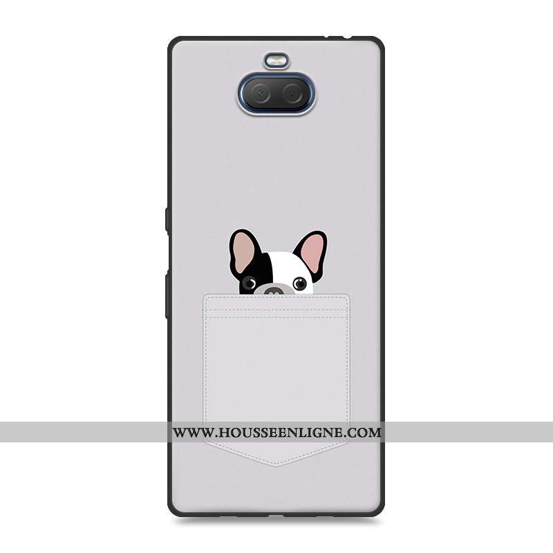 Housse Sony Xperia 10 Plus Fluide Doux Silicone Incassable Protection Personnalité Gris Étui