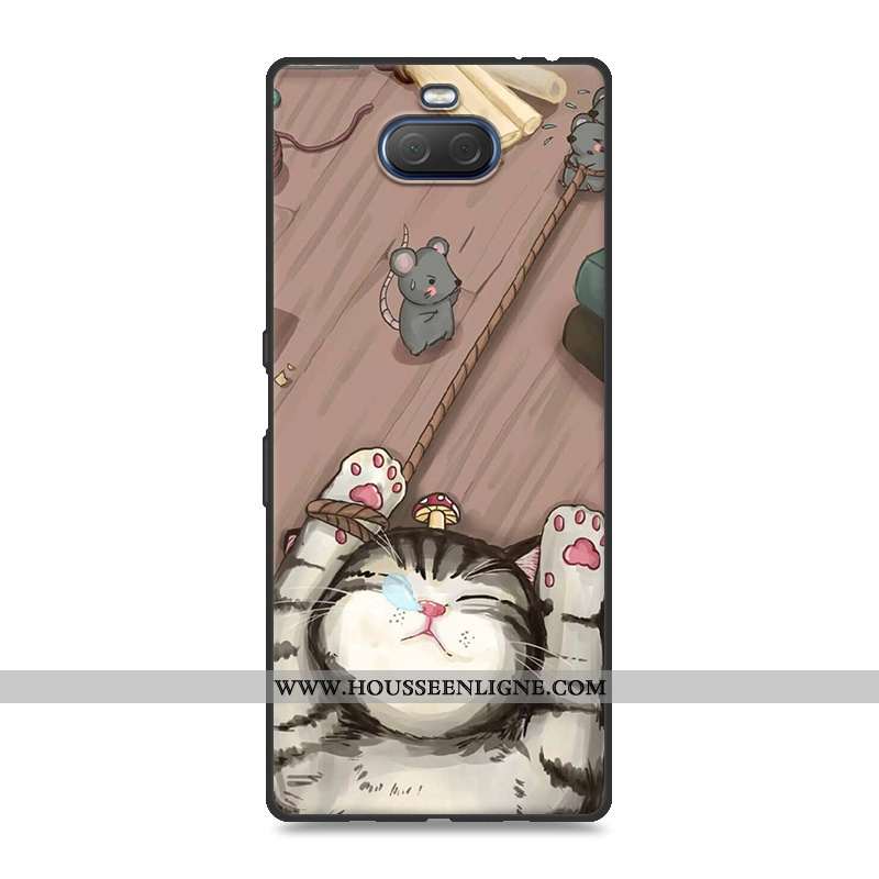Housse Sony Xperia 10 Plus Fluide Doux Silicone Incassable Protection Personnalité Gris Étui