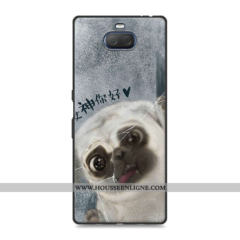 Housse Sony Xperia 10 Plus Fluide Doux Silicone Incassable Protection Personnalité Gris Étui