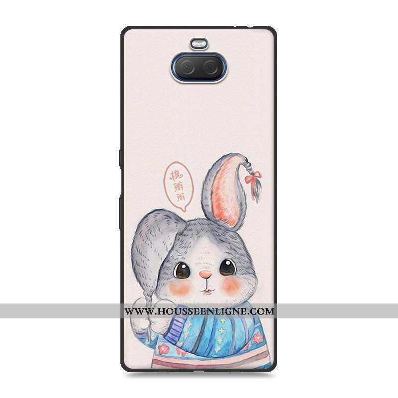 Housse Sony Xperia 10 Plus Fluide Doux Silicone Incassable Protection Personnalité Gris Étui