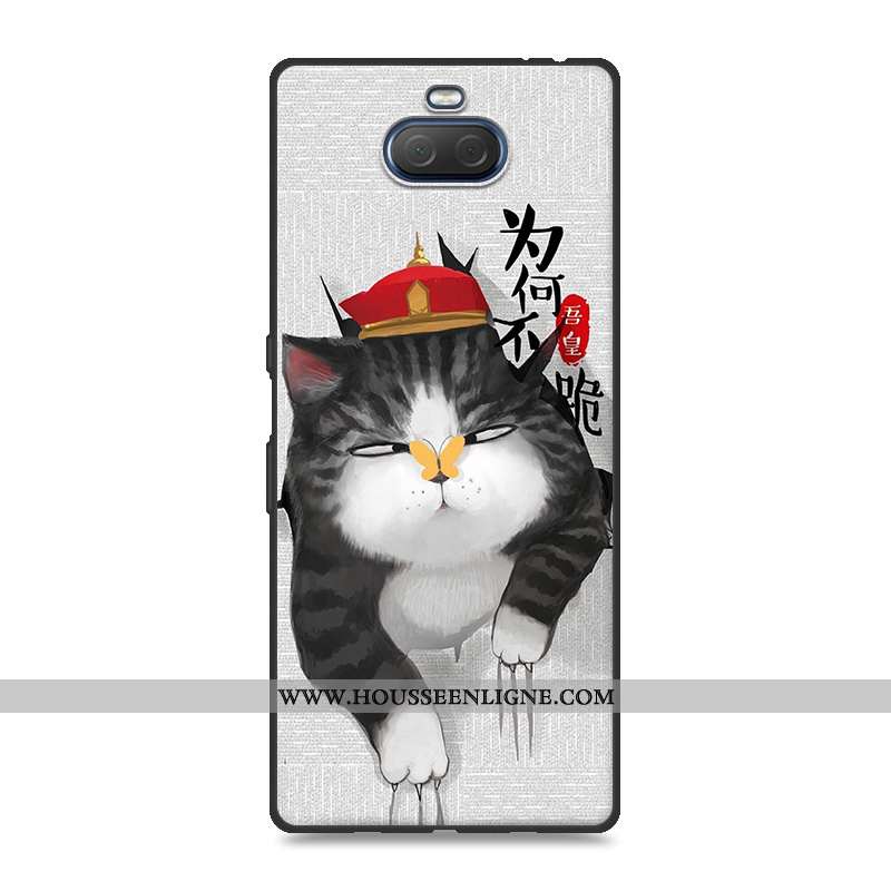 Housse Sony Xperia 10 Plus Fluide Doux Silicone Incassable Protection Personnalité Gris Étui