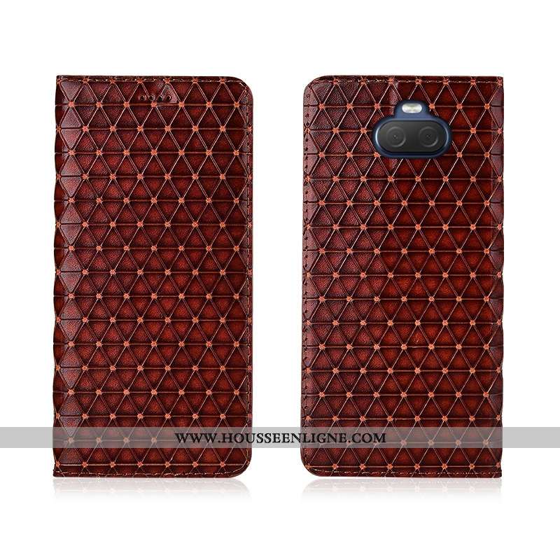 Housse Sony Xperia 10 Plus Protection Délavé En Daim Cuir Clamshell Étui Silicone Téléphone Portable