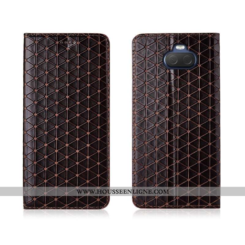 Housse Sony Xperia 10 Plus Protection Délavé En Daim Cuir Clamshell Étui Silicone Téléphone Portable