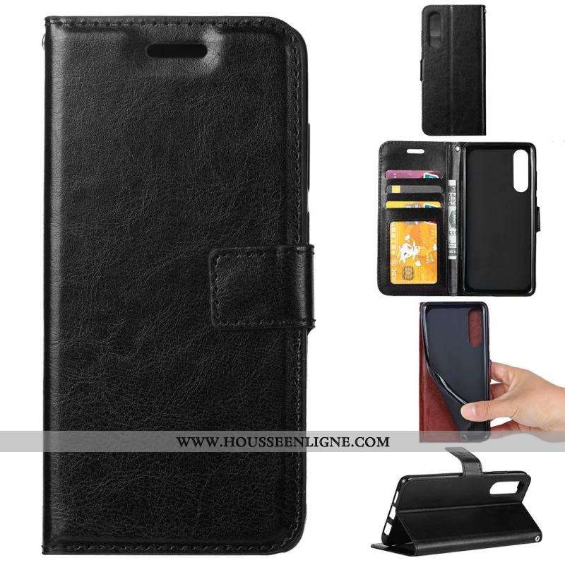 Housse Sony Xperia 5 Cuir Modèle Fleurie Violet Téléphone Portable Protection Étui Coque
