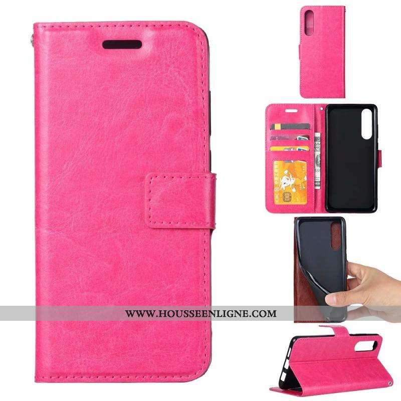 Housse Sony Xperia 5 Cuir Modèle Fleurie Violet Téléphone Portable Protection Étui Coque