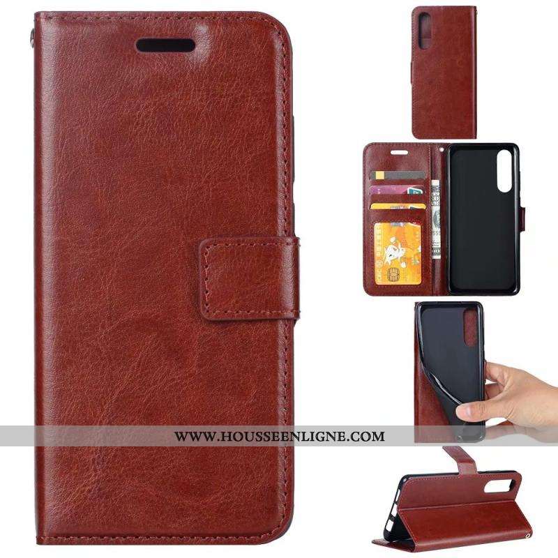 Housse Sony Xperia 5 Cuir Modèle Fleurie Violet Téléphone Portable Protection Étui Coque