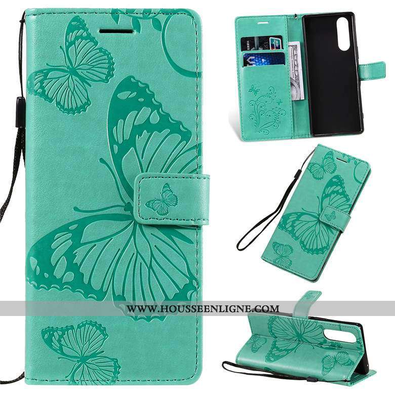 Housse Sony Xperia 5 Fluide Doux Silicone Téléphone Portable Incassable Protection Étui Verte
