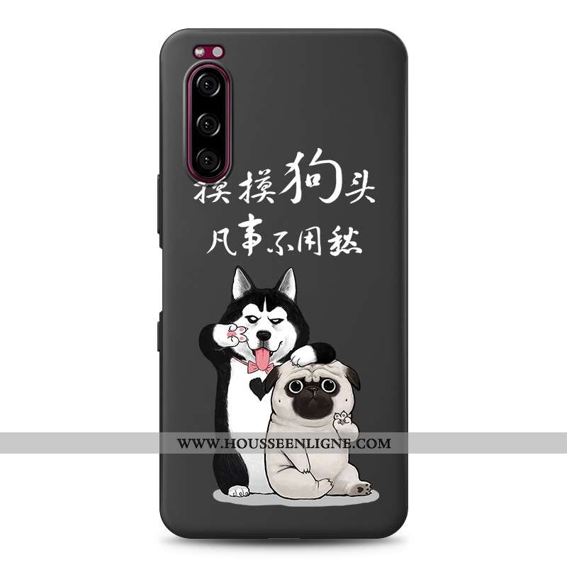 Housse Sony Xperia 5 Personnalité Créatif Téléphone Portable Silicone Étui Fluide Doux Tendance Noir