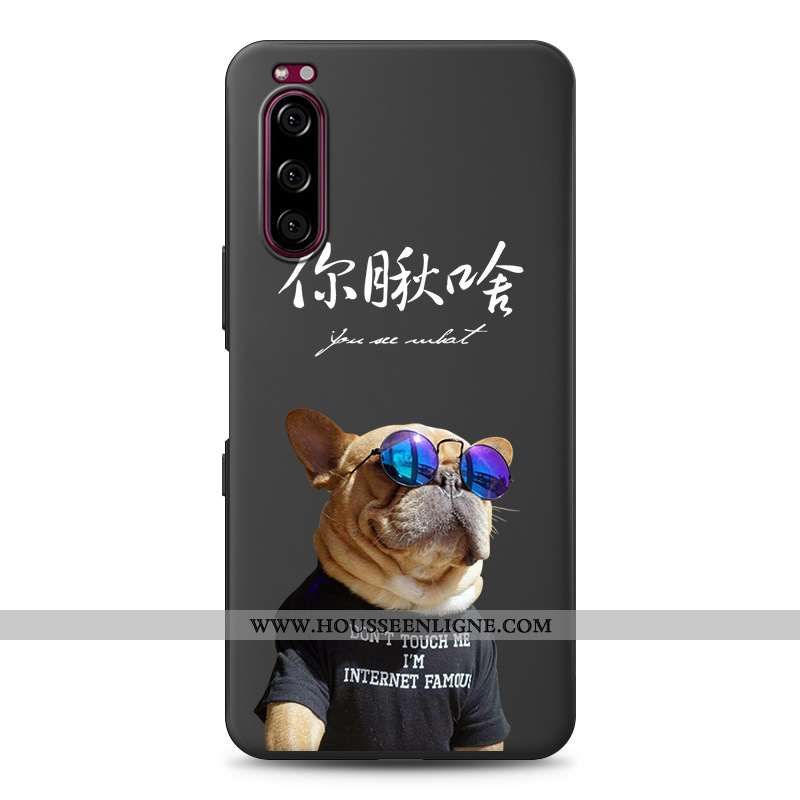Housse Sony Xperia 5 Personnalité Créatif Téléphone Portable Silicone Étui Fluide Doux Tendance Noir