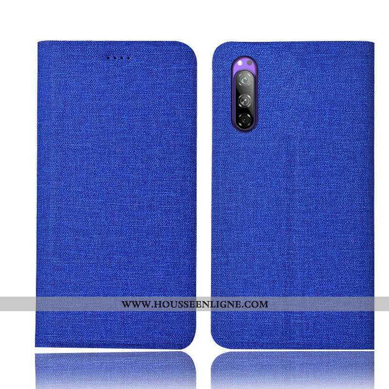 Housse Sony Xperia 5 Protection Coque Étui Incassable Tout Compris Lin Bleu