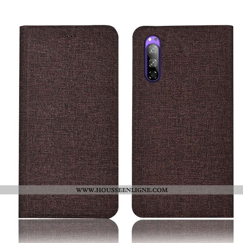 Housse Sony Xperia 5 Protection Coque Étui Incassable Tout Compris Lin Bleu