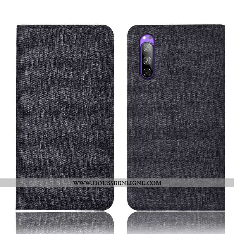 Housse Sony Xperia 5 Protection Coque Étui Incassable Tout Compris Lin Bleu