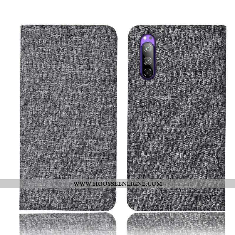 Housse Sony Xperia 5 Protection Coque Étui Incassable Tout Compris Lin Bleu