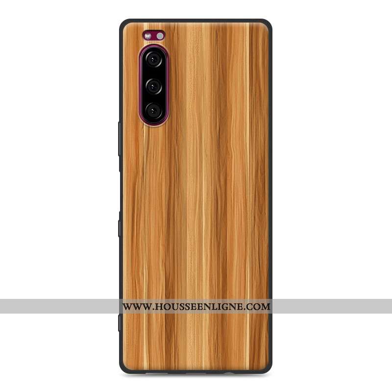 Housse Sony Xperia 5 Protection Modèle Fleurie Fluide Doux Étui Simple Gris Téléphone Portable